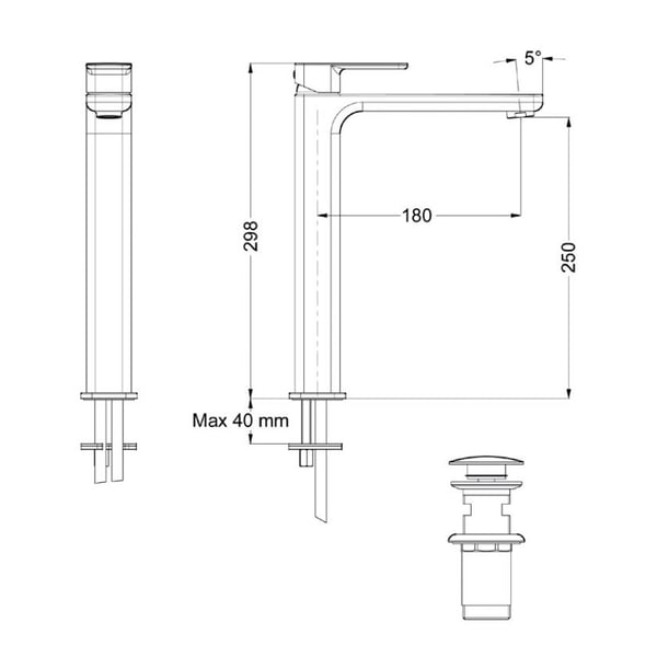 Μπαταρία νιπτήρος Quadra ψηλή white matt 144309P